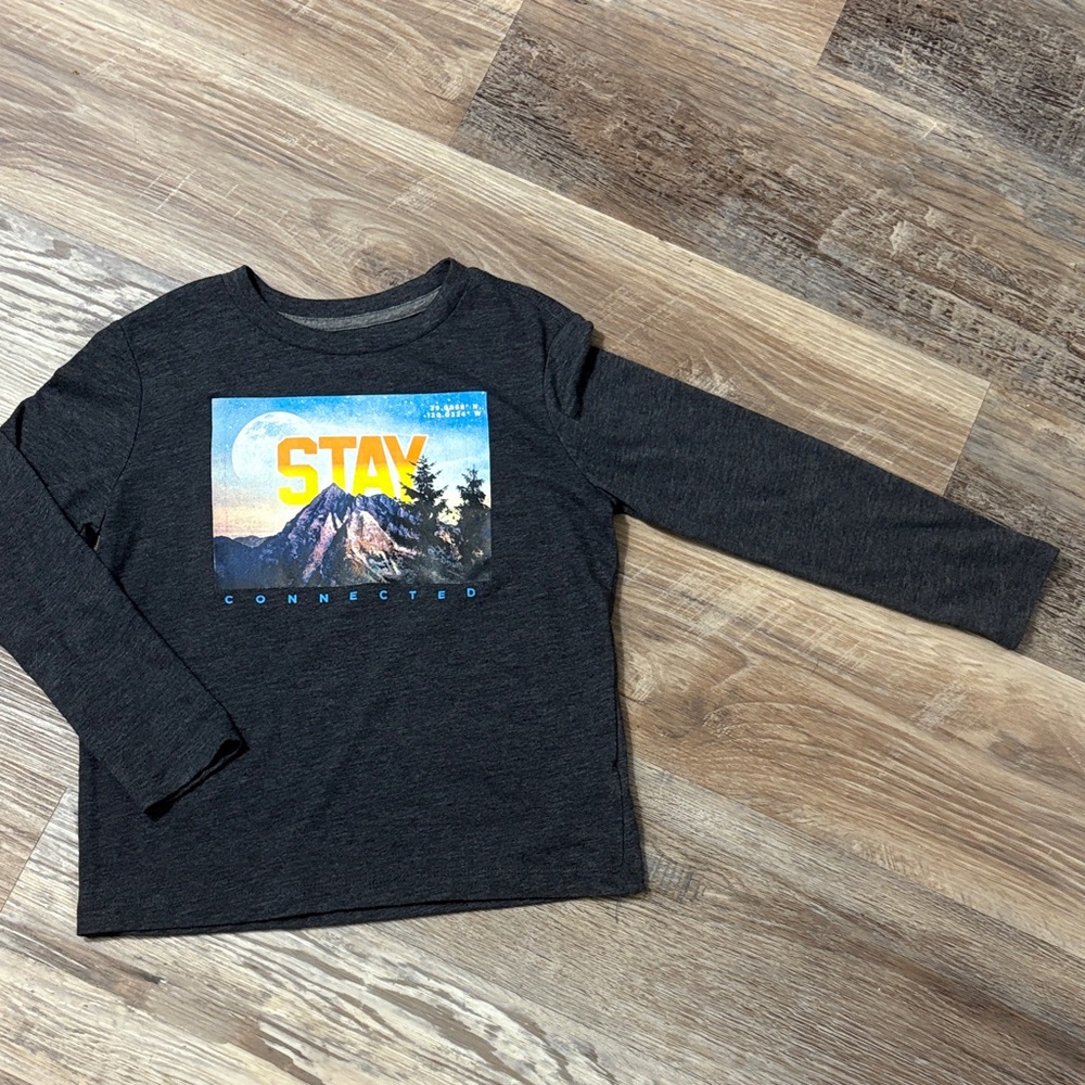 Old Navy Kids Long Sleeve Graphic Tee - Dark Gray